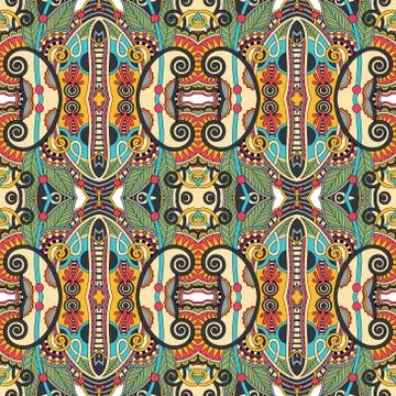 Seamless geometry vintage pattern, ethnic style ornamental backg Stock Illustration