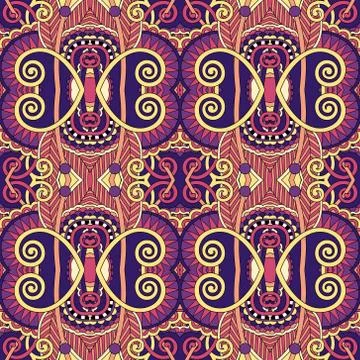 Seamless geometry vintage pattern, ethnic style ornamental backg Stock Illustration