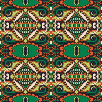 Seamless geometry vintage pattern, ethnic style ornamental backg Stock Illustration