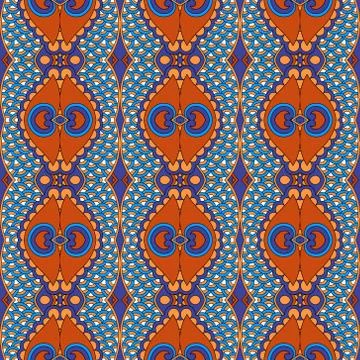 Seamless geometry vintage pattern, ethnic style ornamental backg Stock Illustration