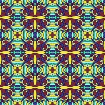 Seamless geometry vintage pattern, ethnic style ornamental backg Stock Illustration