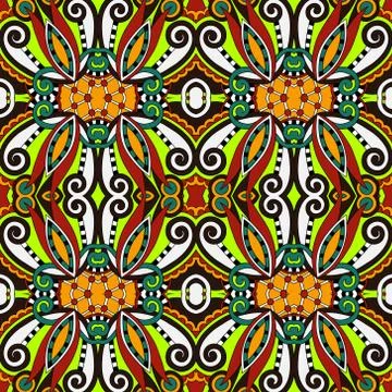 Seamless geometry vintage pattern, ethnic style ornamental backg Stock Illustration