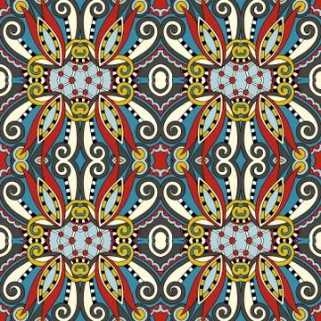 Seamless geometry vintage pattern, ethnic style ornamental backg Stock Illustration