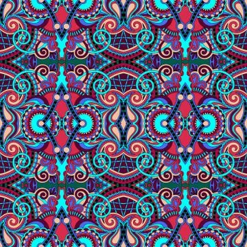 Seamless geometry vintage pattern, ethnic style ornamental backg Stock Illustration