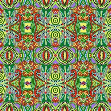 Seamless geometry vintage pattern, ethnic style ornamental backg Stock Illustration