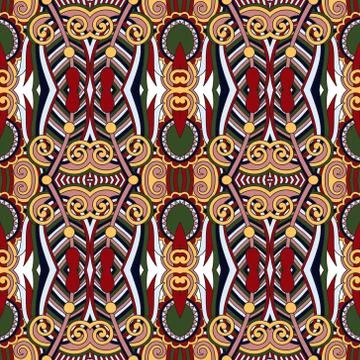 Seamless geometry vintage pattern, ethnic style ornamental backg Stock Illustration