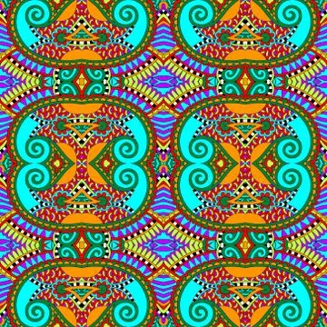 Seamless geometry vintage pattern, ethnic style Stock Illustration