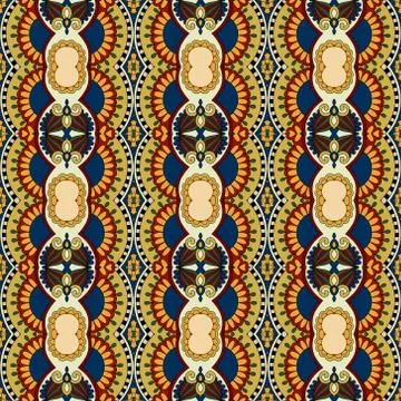 Seamless geometry vintage pattern, ethnic style ornamental backg Stock Illustration