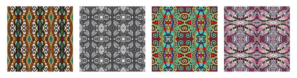 Seamless geometry vintage pattern, ethnic style ornamental background Illustrazione stock