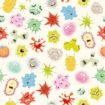 Seamless Germs, Virus And Microbes Background Stock Illustration