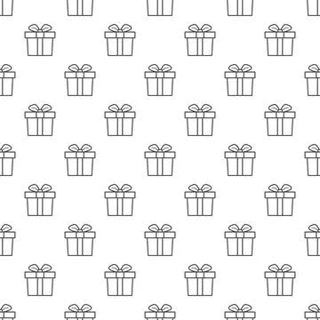 Seamless gift box pattern with bows for texture, textiles, packaging, and sim Stock Illustration