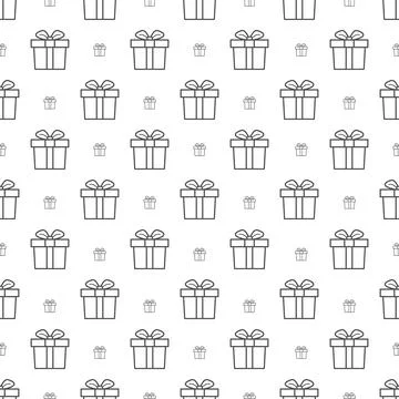 Seamless gift box pattern with bows for texture, textiles, packaging, and sim Stock Illustration