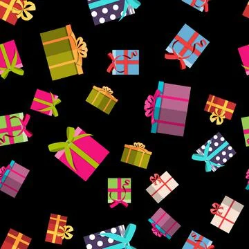 Seamless gift box pattern for Wedding, anniversary, birthday and party. Desig Illustrazione stock