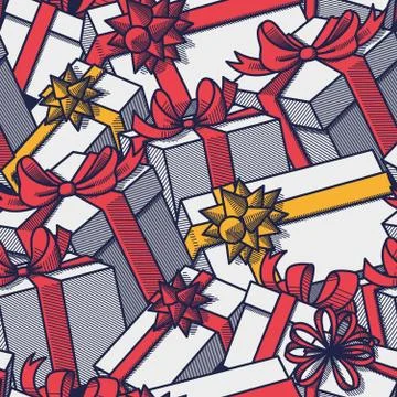 Seamless gift boxes Stock Illustration