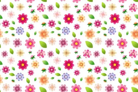 Seamless gift paper with flowers Stock Illustration