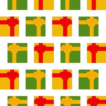Seamless gift pattern with ribbons and bows. Surprise for the holiday. Gift Stock Illustration