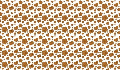 Seamless gingerbread cookie pattern featuring brown homemade bakery sweets with Stock-Illustration