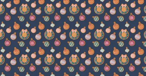 Seamless gingerbread cookie pattern. Stock Illustration