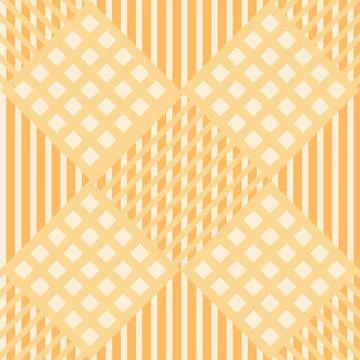 Seamless gingham pattern with cute daisy flowers, diagonals and checkered b.. 스톡 일러스트