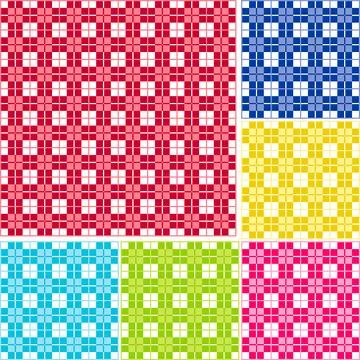Seamless Gingham, Six colors Stock Illustration