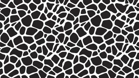 Seamless giraffe animal print pattern with bold black spots on white backgr.. Stock Illustration