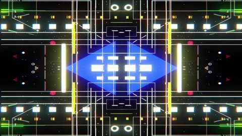 Seamless Glitch Abstract Background with Hi-Tech Cyberpunk Sci-Fi Motion Stock Footage 315415859