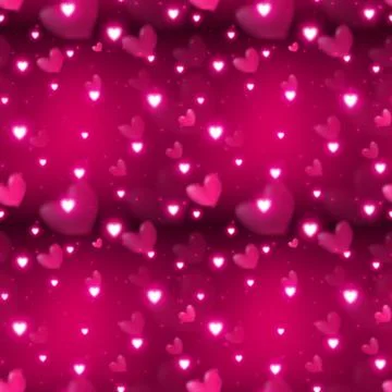 Seamless of glowing heart with magic particles Stock Illustration