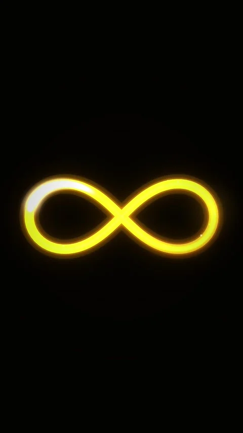 Seamless glowing infinity symbol loop on black background Stock Footage 346005643