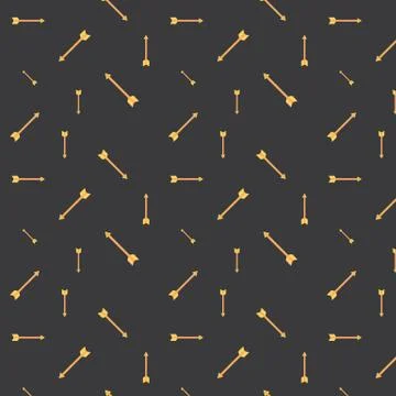 Seamless Gold Arrows Pattern Stock Illustration