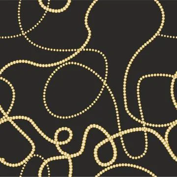 Seamless gold bead accessory background. Luxury jewelry design. Fashion print. Stock Illustration