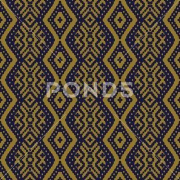 Seamless gold brown and blue background of aboriginal diamond cross check Stock Illustration