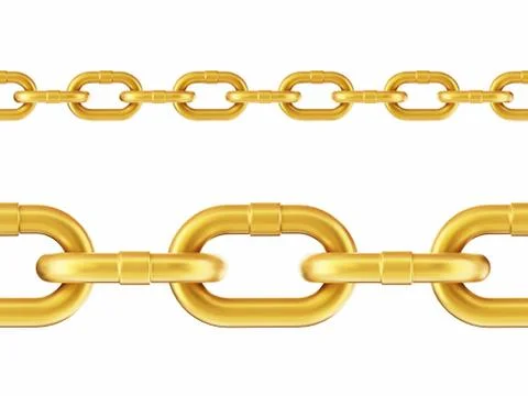 Seamless gold chain pattern. 3D illustration Stock Illustration