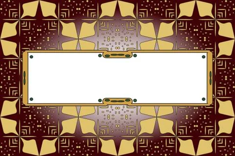 Seamless gold color pattern on dark red background Illustrazione stock