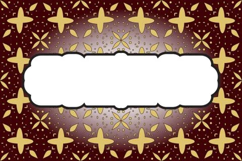 Seamless gold color pattern on dark red background Stock Illustration