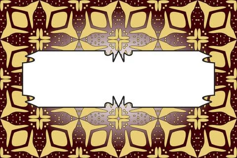 Seamless gold color pattern on dark red background Stock Illustration