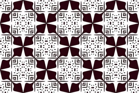 Seamless gold color pattern on dark red background Stock Illustration