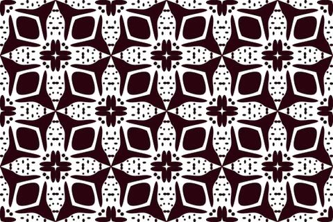Seamless gold color pattern on dark red background Stock Illustration