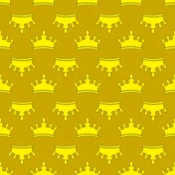 Seamless gold crown pattern background Stock Illustration