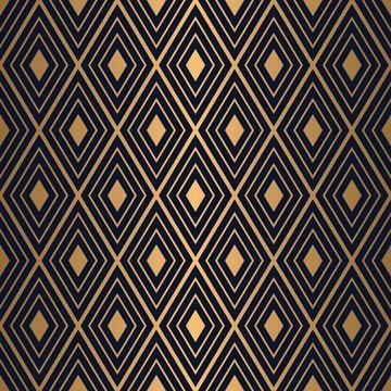 Seamless gold diamond pattern luxury square rhombus with multiple lines bac.. Stock Illustration