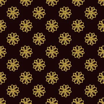 Seamless Gold Floral Pattern on Dark Background 스톡 일러스트
