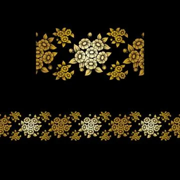 Seamless gold flower element Stock Illustration
