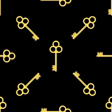 Seamless Gold Key Pattern 스톡 일러스트