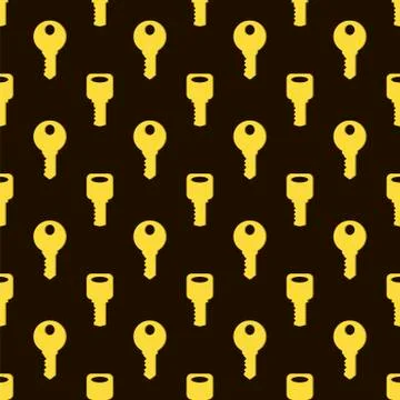 Seamless Gold Key Pattern 스톡 일러스트