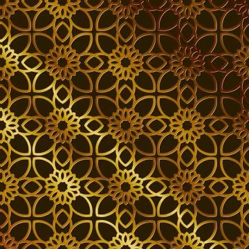 Seamless gold lattice pattern. Islamic stile, endless texture Stock Illustration