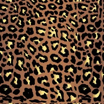 Seamless gold leopard print. Vector pattern, texture, background 스톡 일러스트