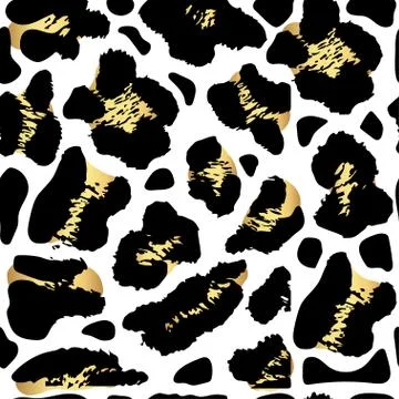 Seamless gold leopard print. Vector pattern, texture, background Illustrazione stock