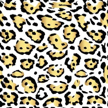 Seamless gold leopard print. Vector pattern, texture, background Stockillustratie