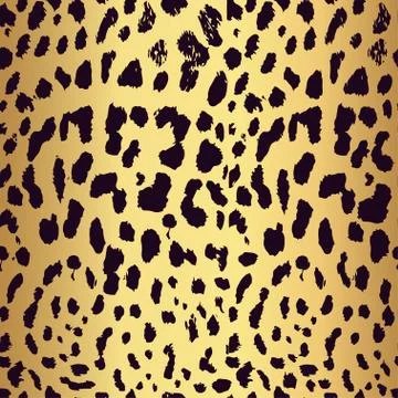Seamless gold leopard print. Vector pattern, texture, background Stock Illustration