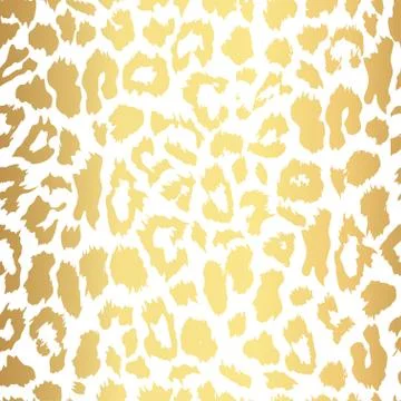 Seamless gold leopard print. Vector pattern, texture, background Stock Illustration