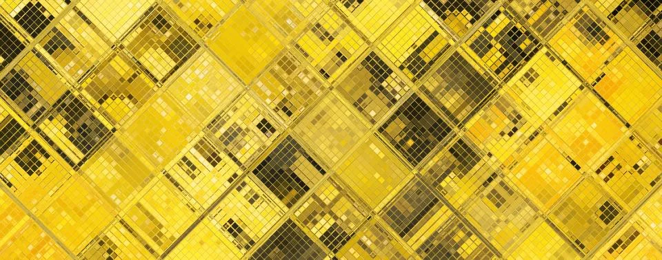 Seamless gold mosaic repeating pattern banner background. Stock Photos